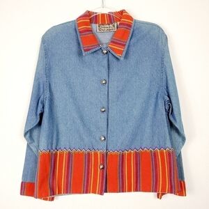 TONTRUM BLUES DENIM EMBROIDERED JACKET SHIRT